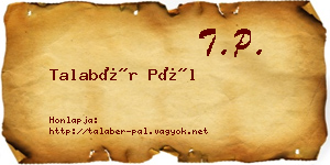 Talabér Pál névjegykártya